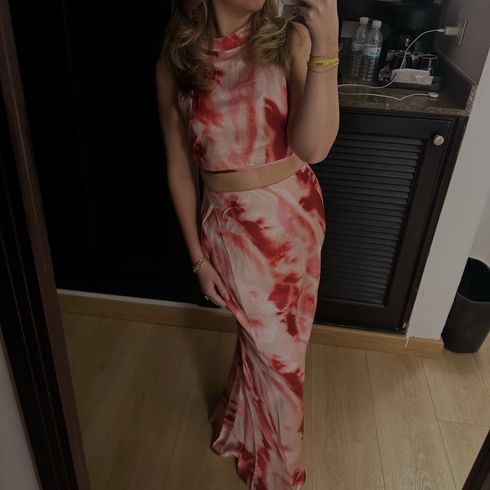 Pink matching skirt set
